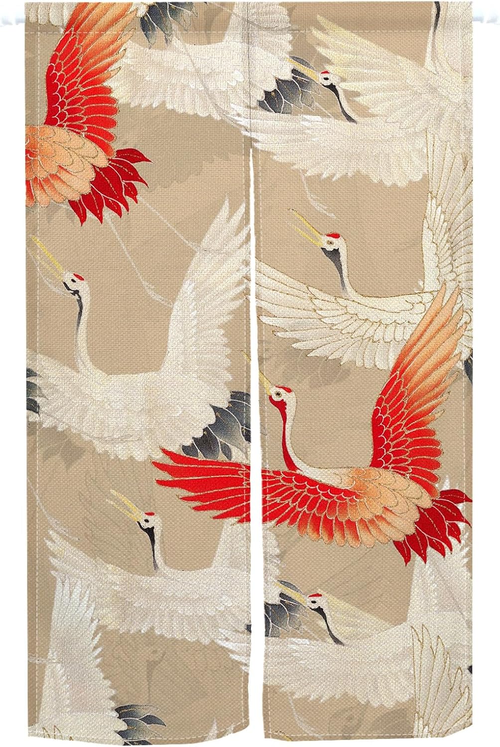 Japanese Style Cranes Flying Curtain 34x60 Inch
