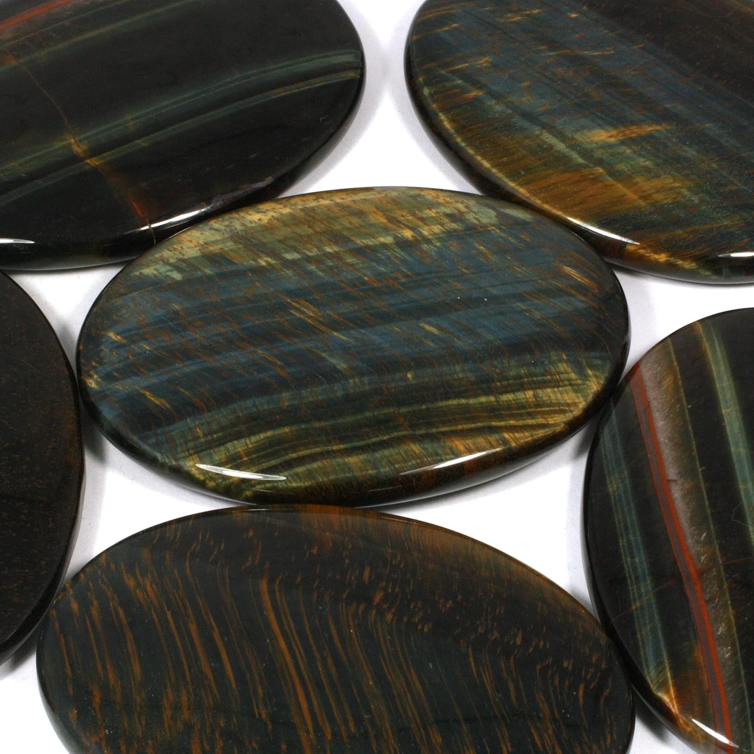 CrystalAge Blue Tiger Eye Palm Stone 70x50mm