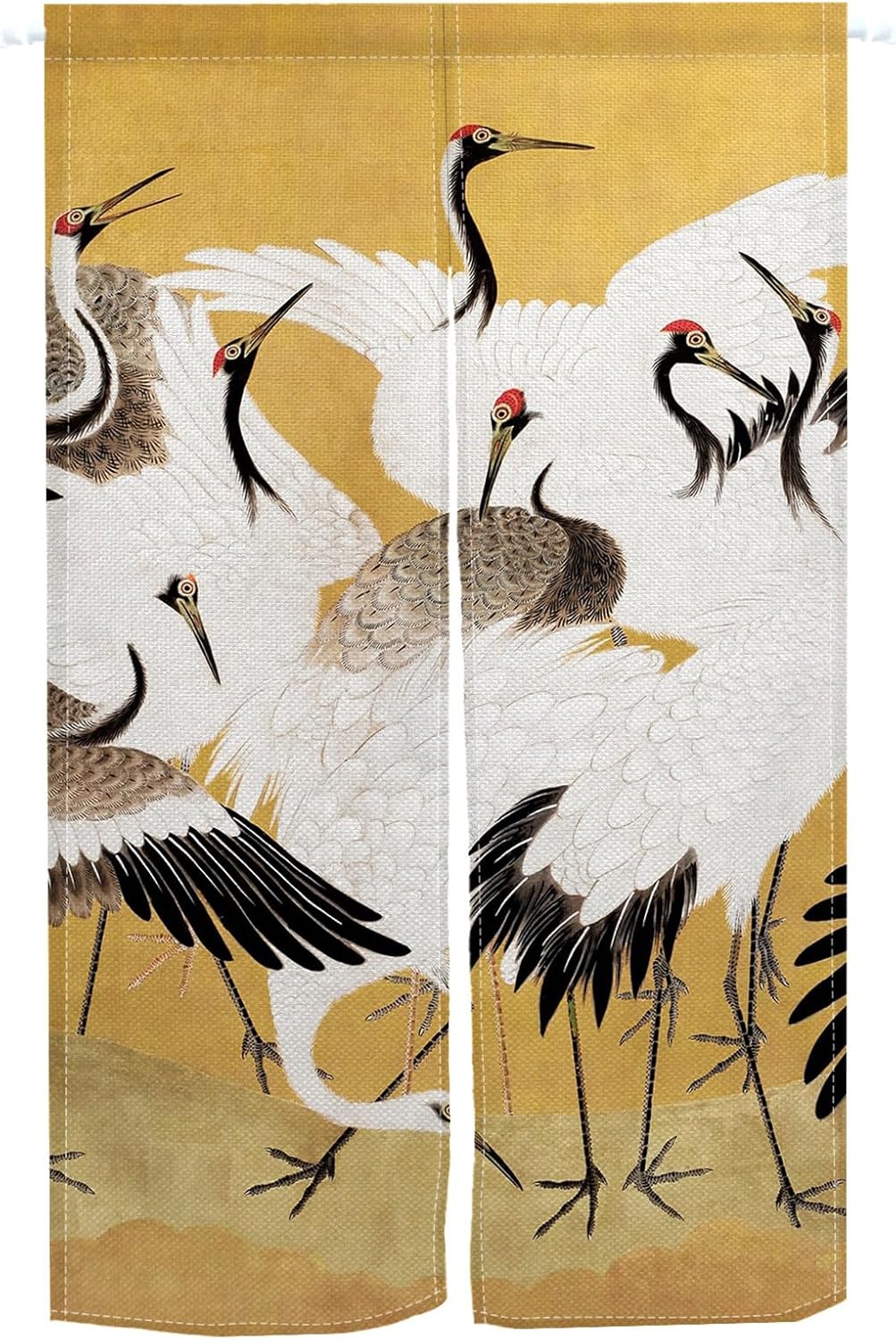 Japanese Style Cranes Printed Door Curtain Panel 34x60