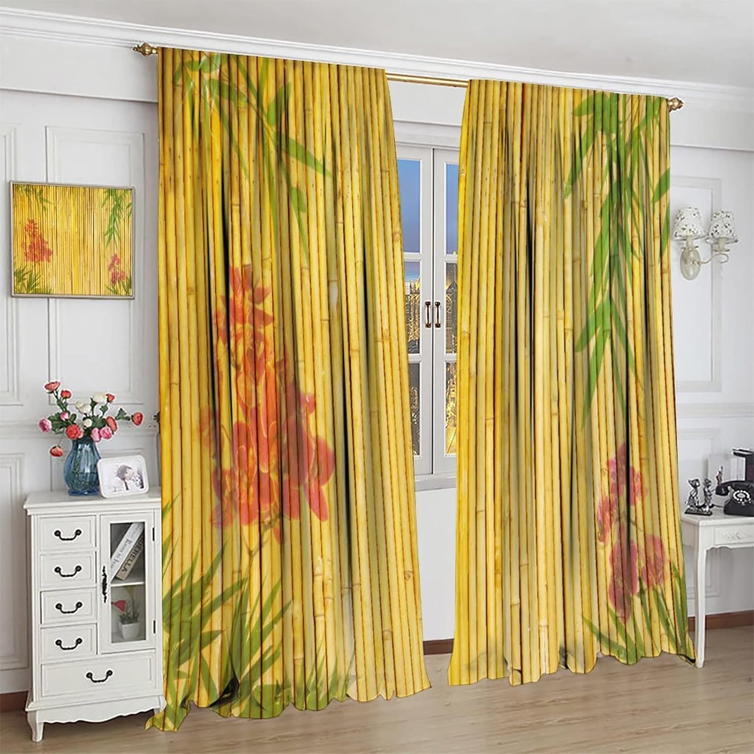Bamboo Curtains 2 Panel Set 52 X 84
