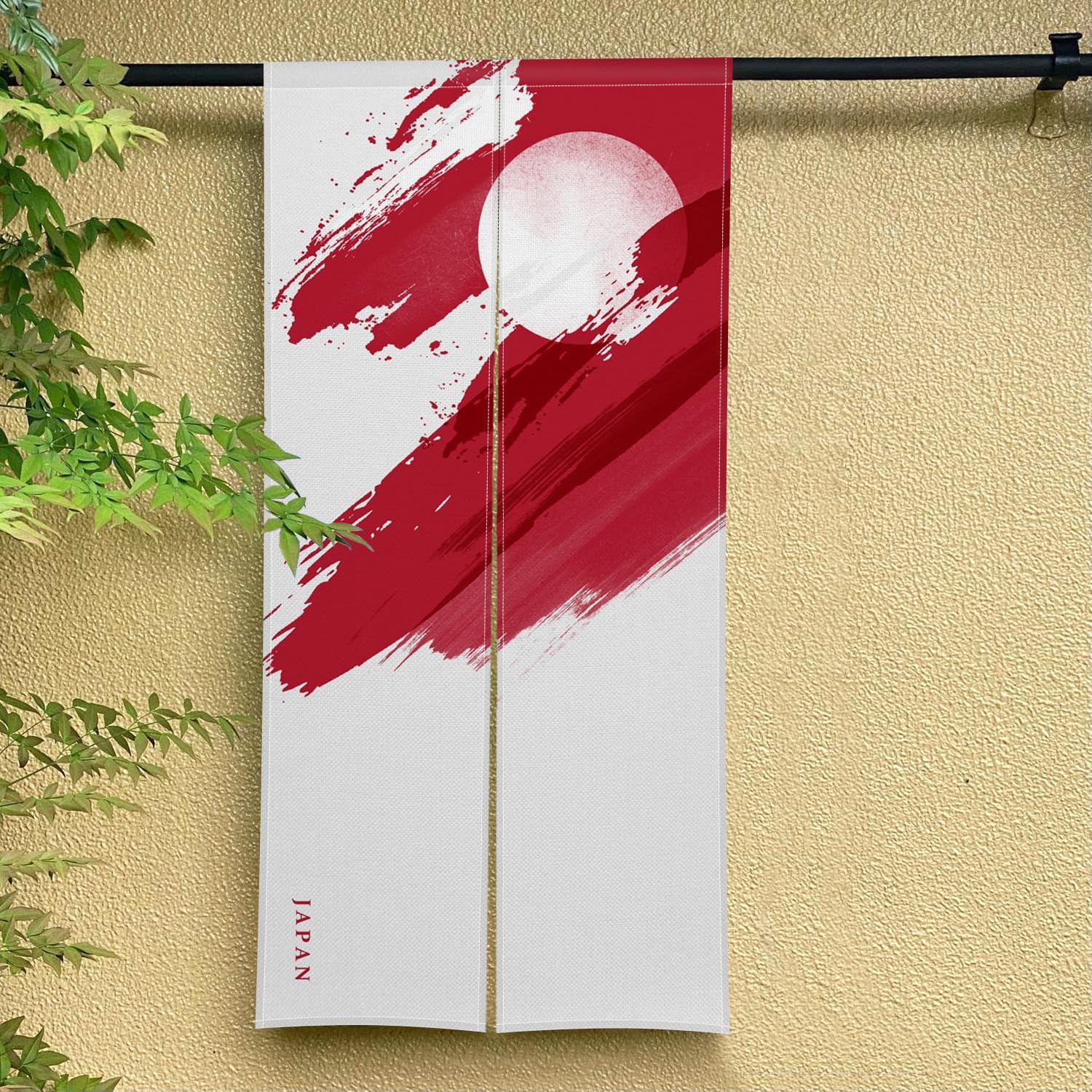 Japanese Noren Door Curtain with Red Painting 34 x 60