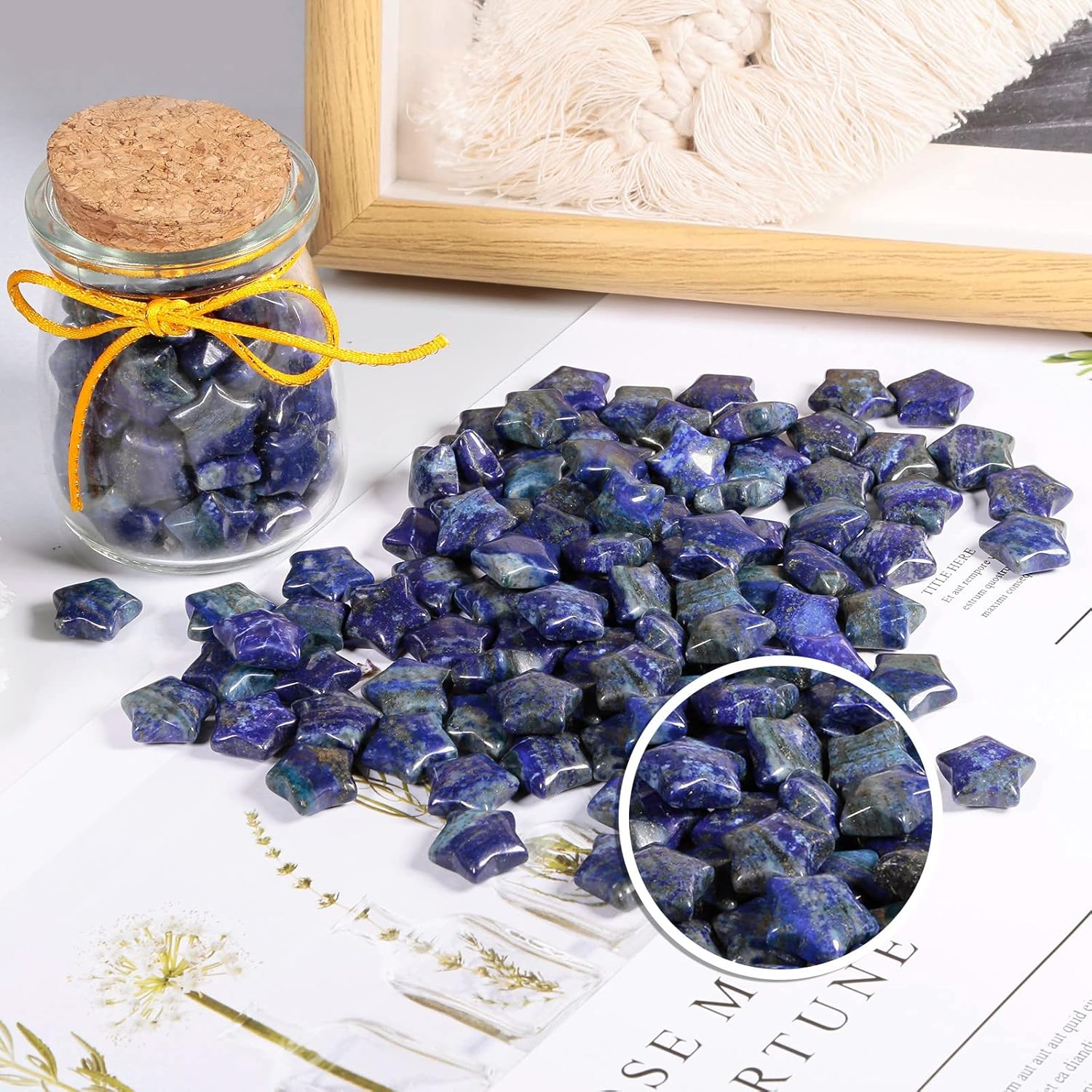 SUNYIK 20 Mini Star Crystal Stones for Healing and Jewelry