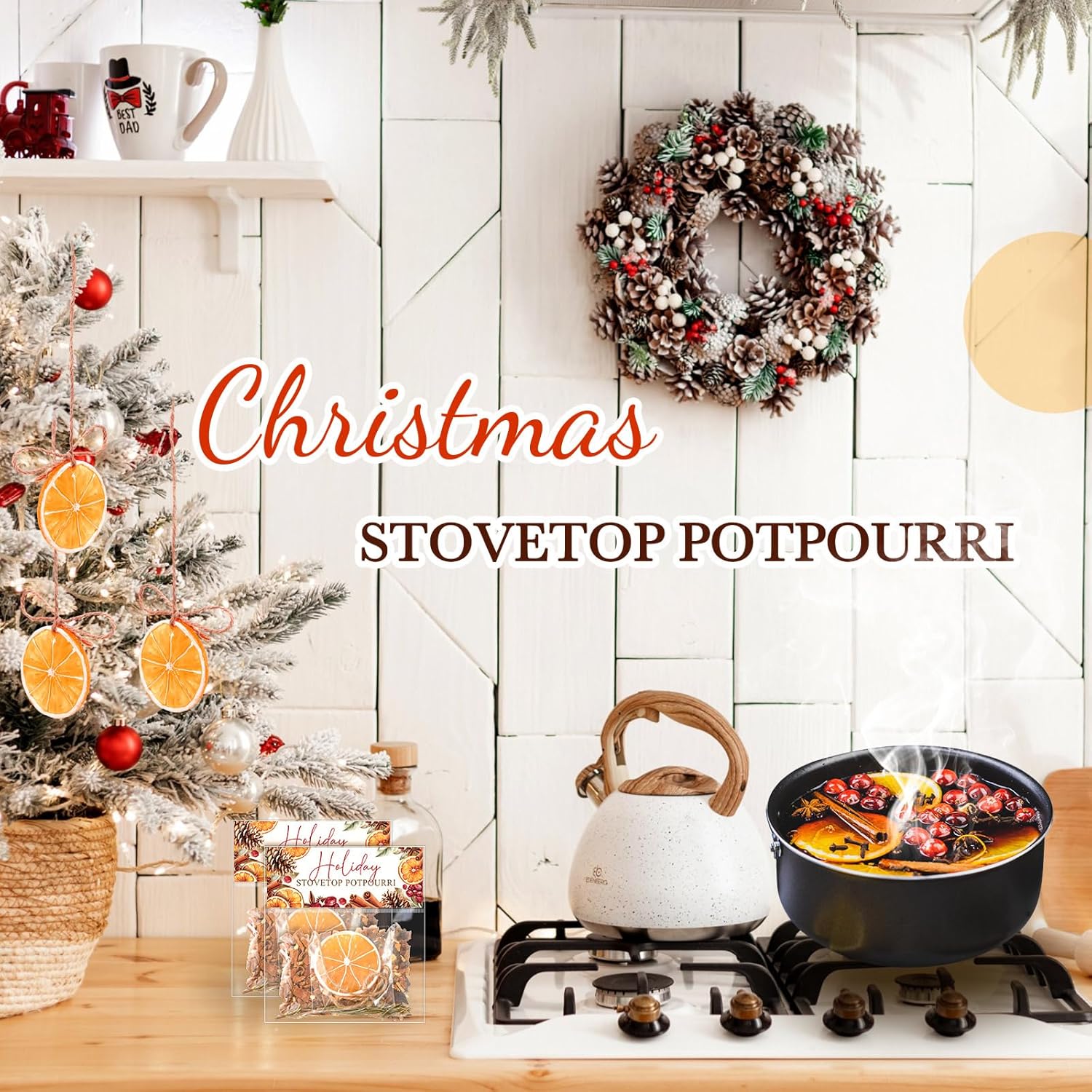 6 Pack Potpourri Simmer Pot Kit - Holiday Scent Stocking Stuffer Gifts