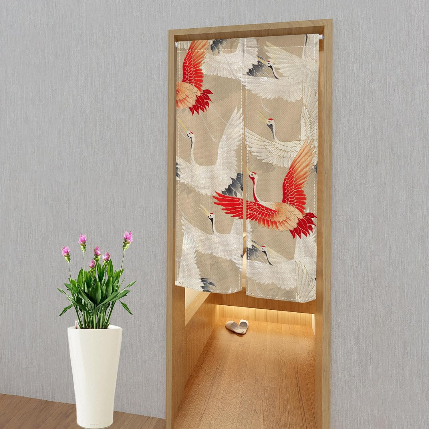 Japanese Style Cranes Flying Curtain 34x60 Inch