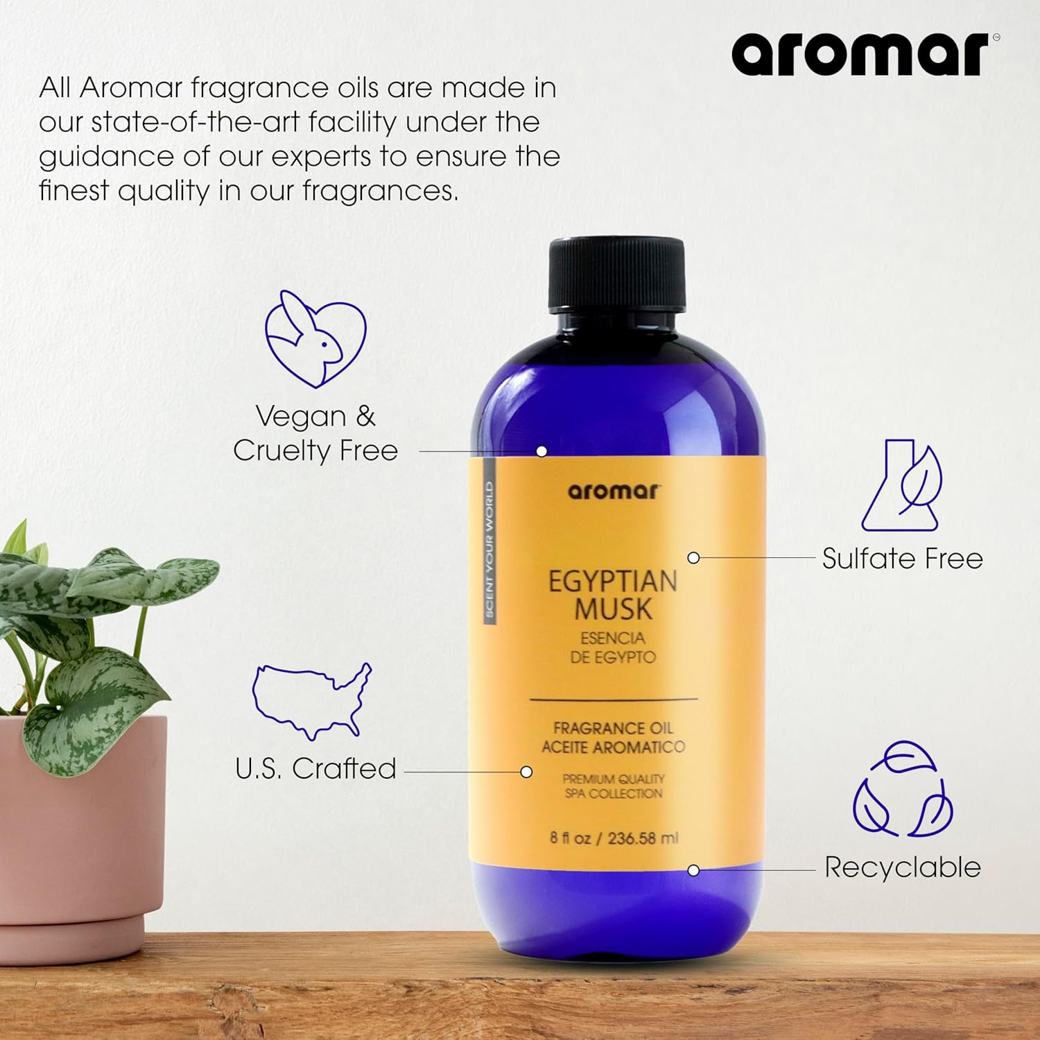 AROMAR Premium Fragrance Oil Egyptian Musk 8oz