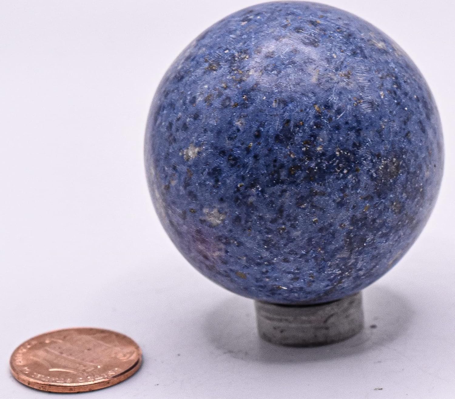 43mm Rich Blue Dumortierite Decor Sphere with Stand - Peru