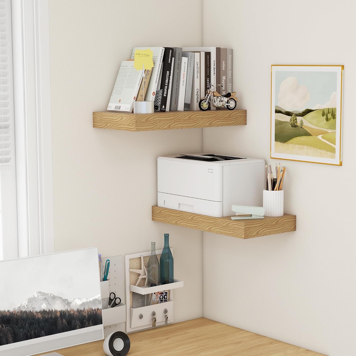 24 Inch Deep Rustic Floating Shelves Set of 2