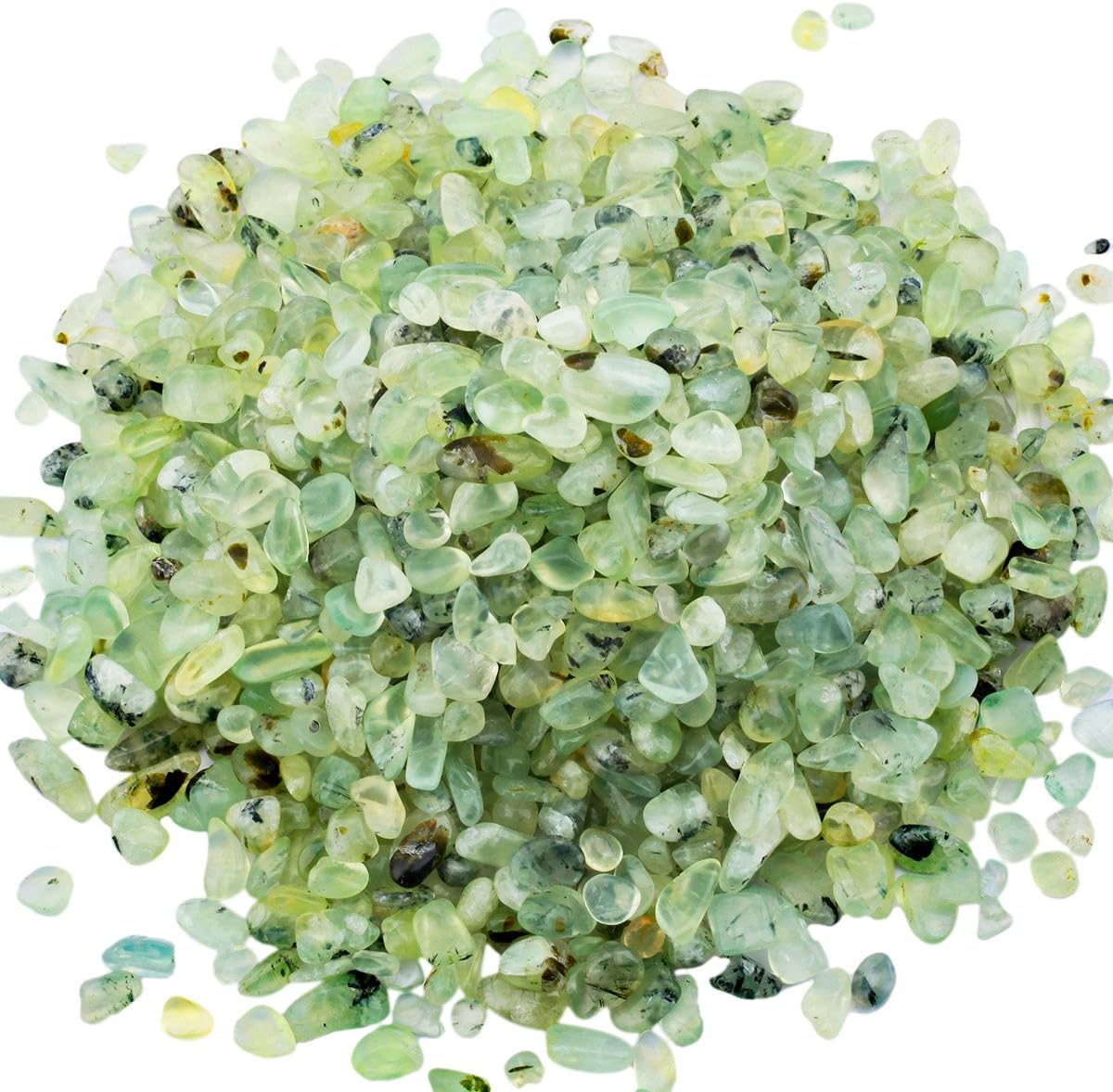 SUNYIK Green Prehnite Tumbled Stones 1 Pound