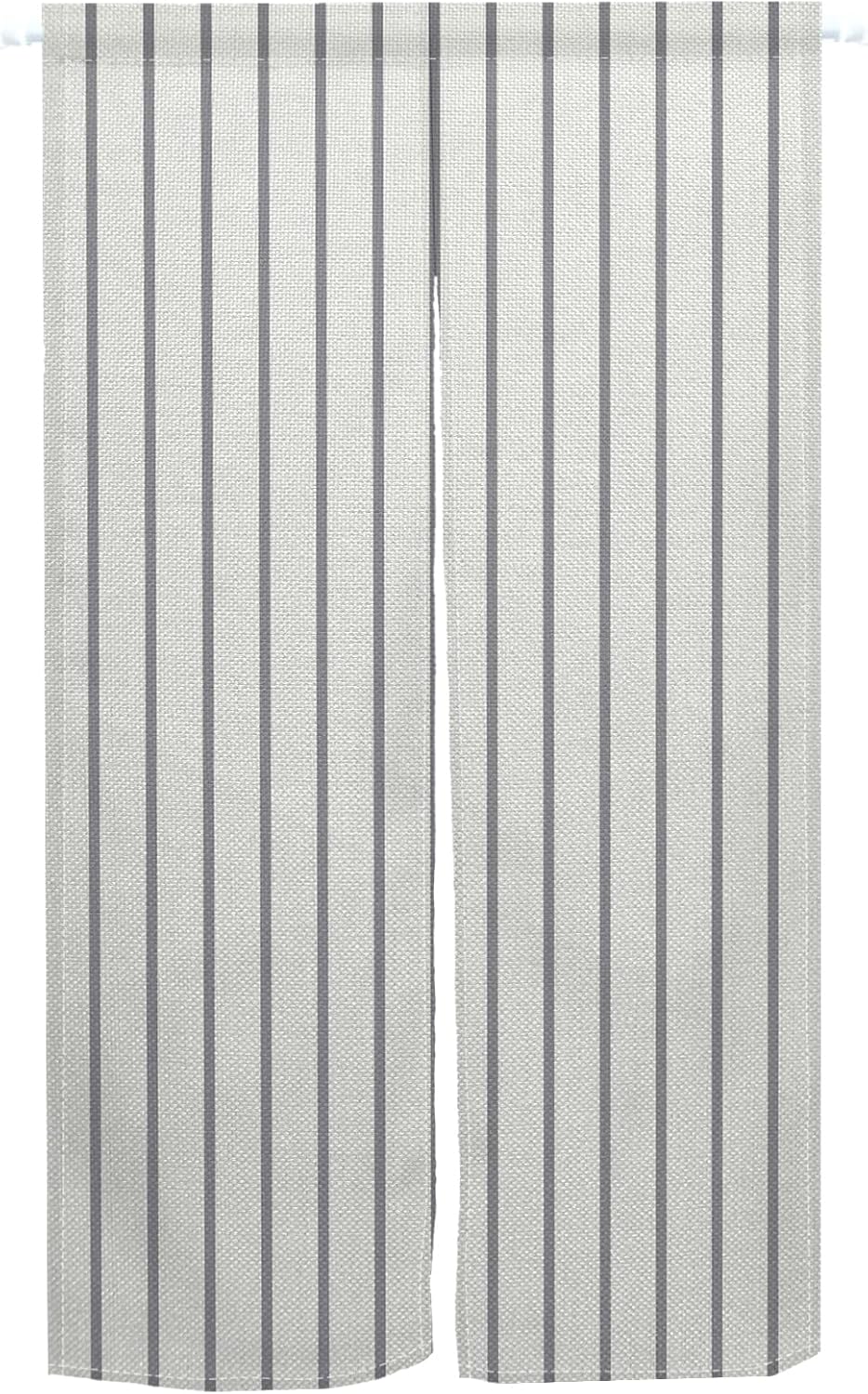 Leowefowa Modern Gray Stripe Noren Door Curtain
