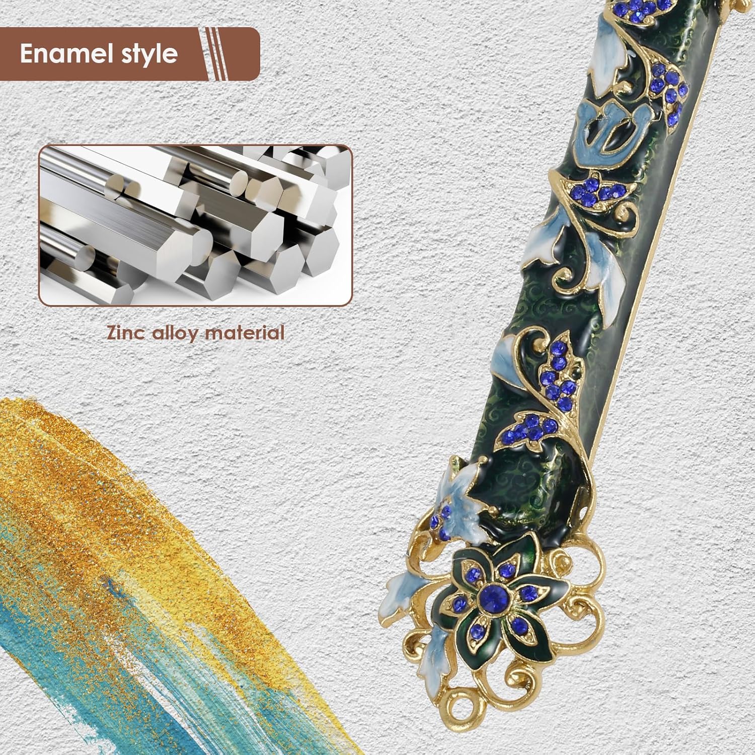 Hand Painted Mezuzah Zinc Alloy Enamel Decorative Mezuzah