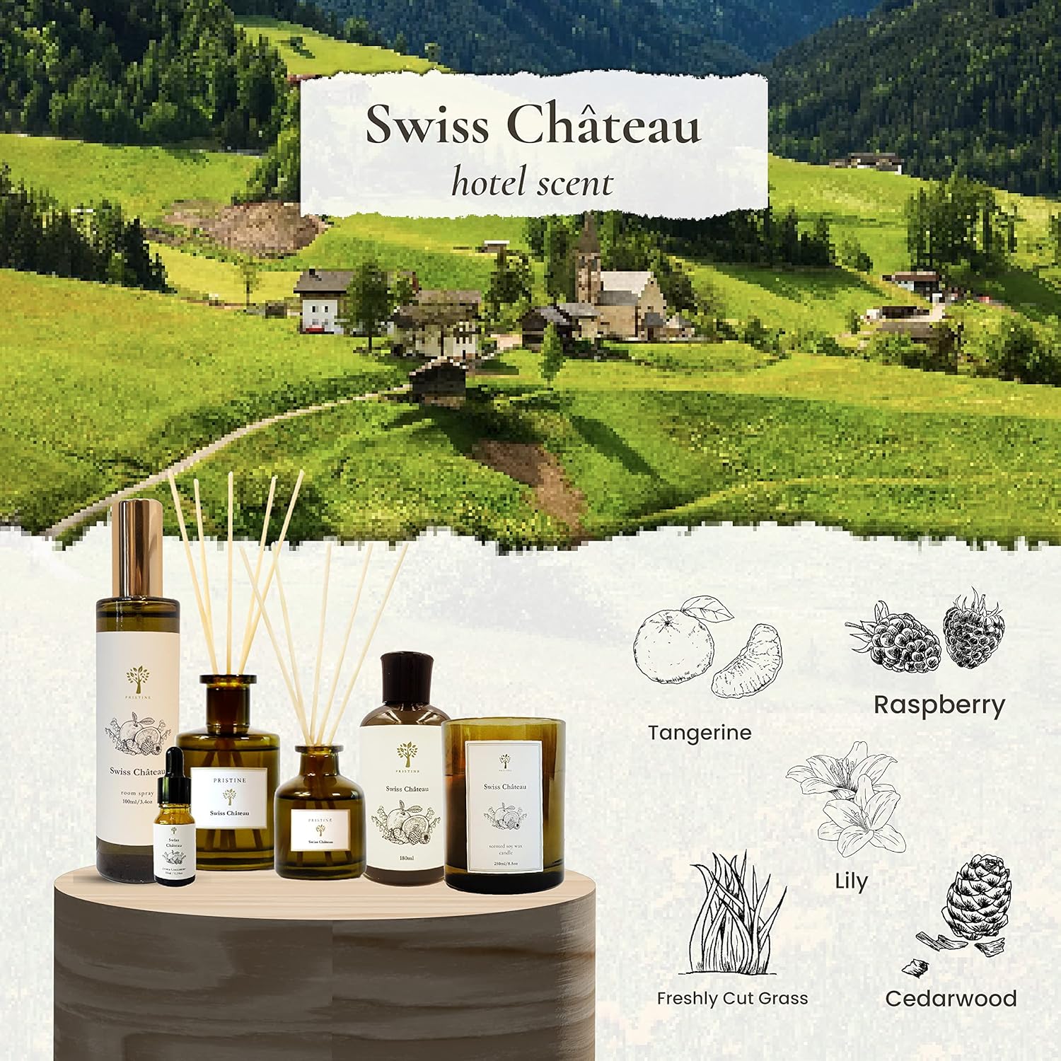 Pristine Swiss Chateau Inspired Room Spray with Essential Oils