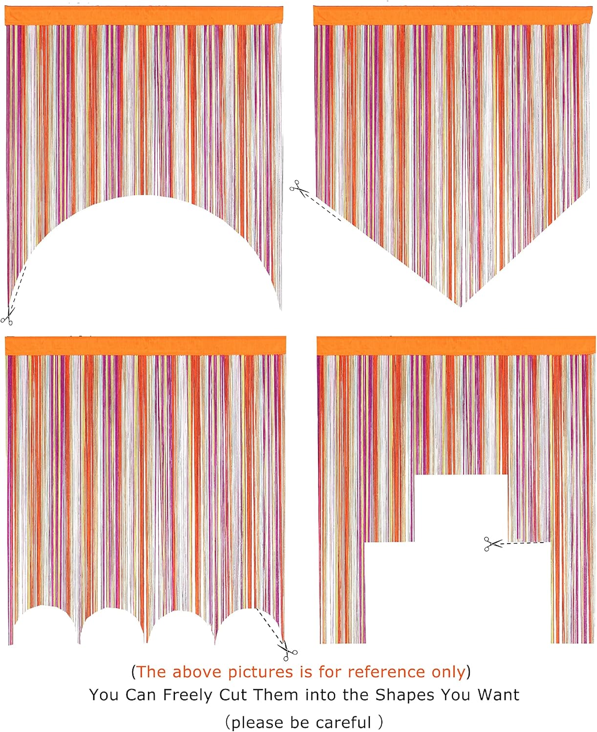 YaoYue Doorway String Curtain with Rainbow Tassels 39x79 inch