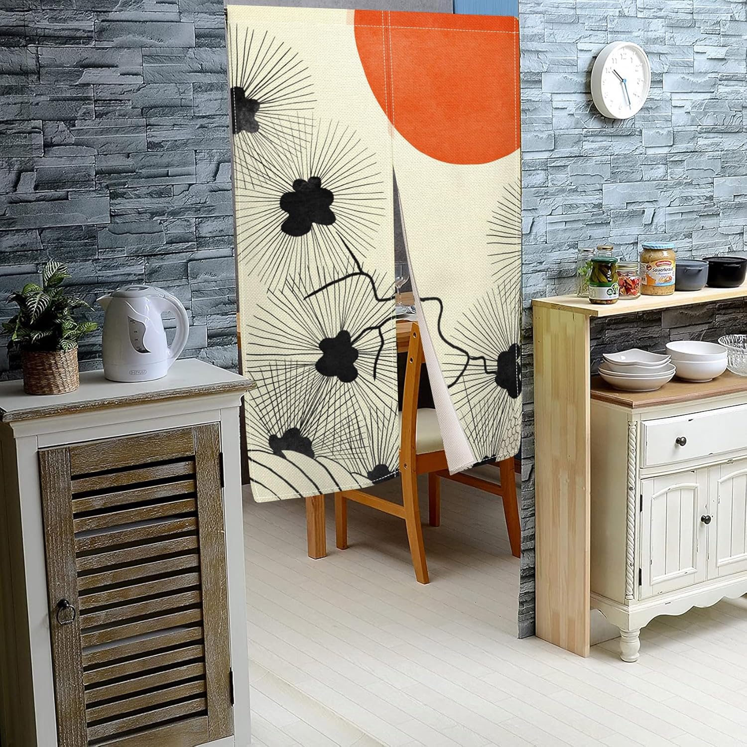 Leowefowa Japanese Doorway Curtain Noren Panel 34x60