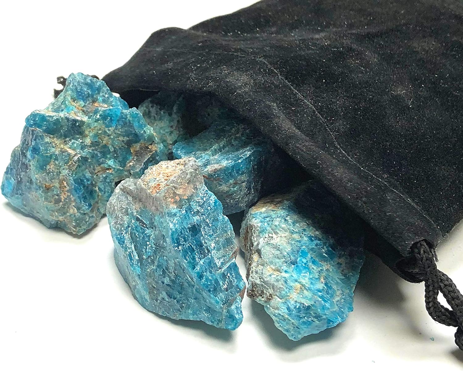 Blue Apatite Large 1 Natural Rough Stones Set