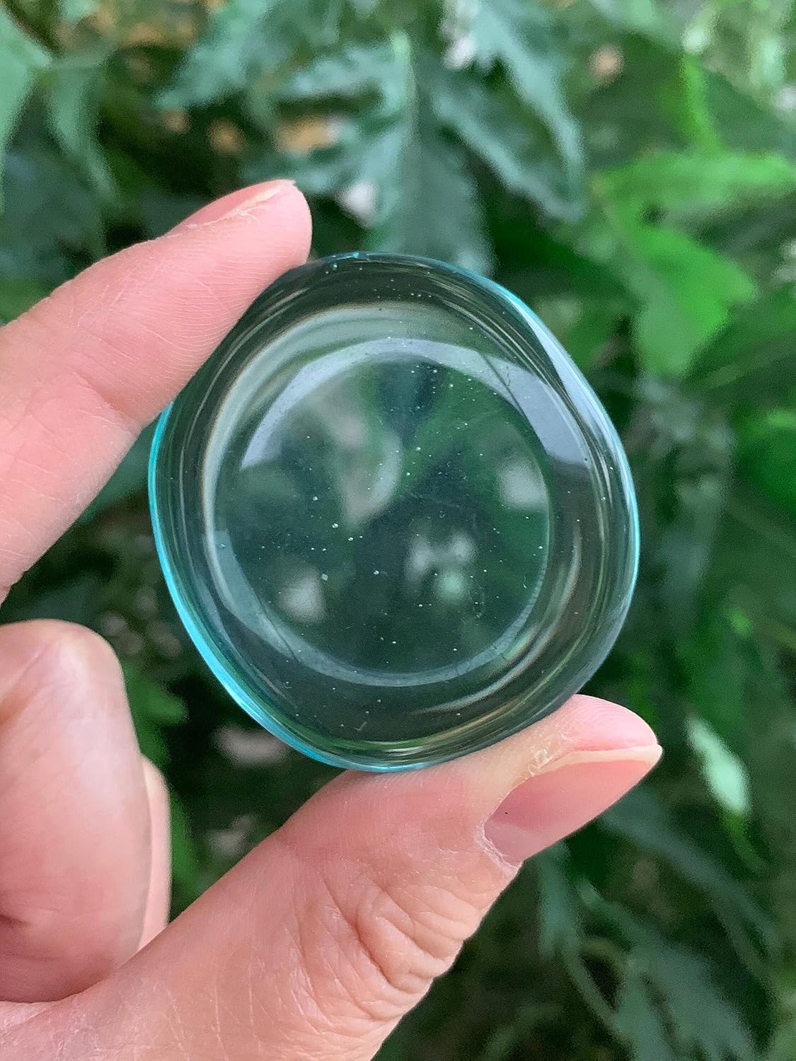 Aqua Blue Obsidian Smooth Stones 10 Piece Set