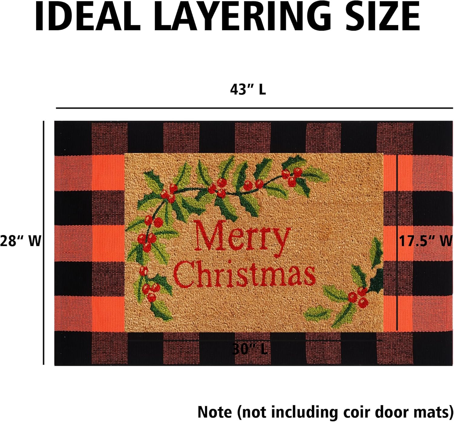 Fall Outdoor Orange Black Plaid Rug 28x43 Inches