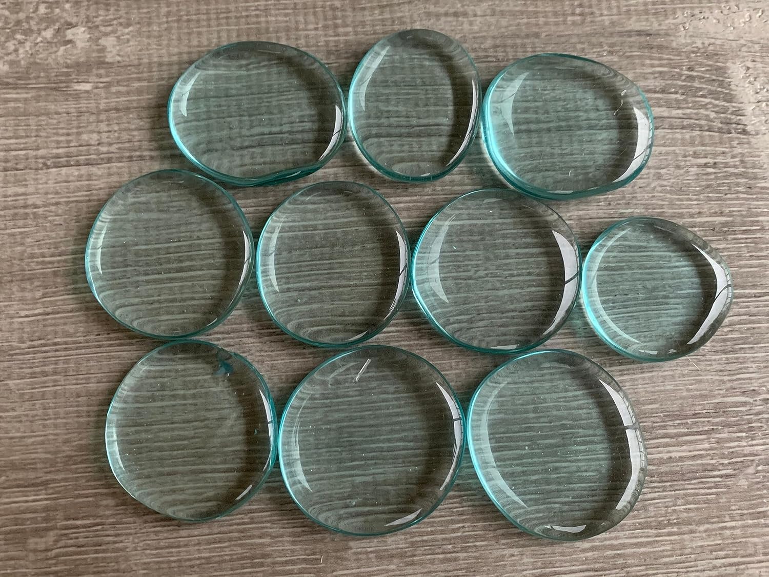 Aqua Blue Obsidian Smooth Stones 10 Piece Set
