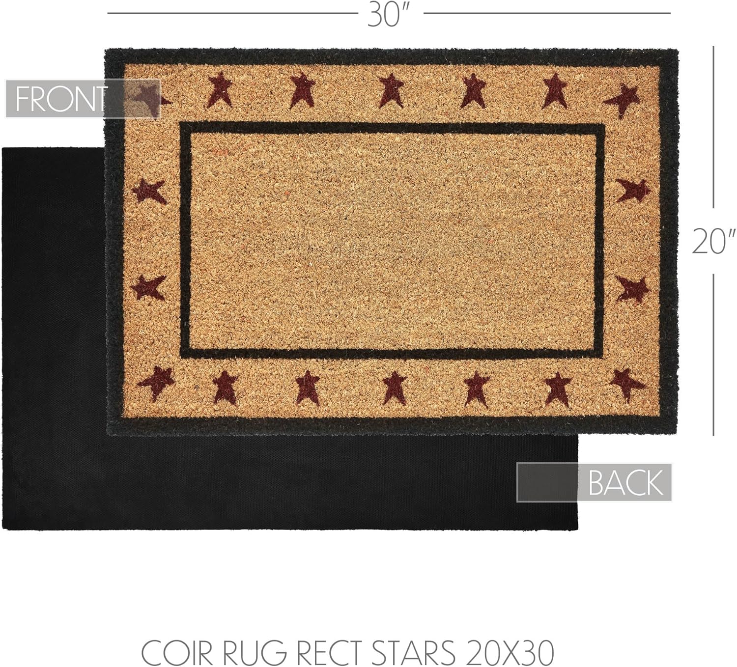 VHC Brands Coir Door Mat with PVC Backing
