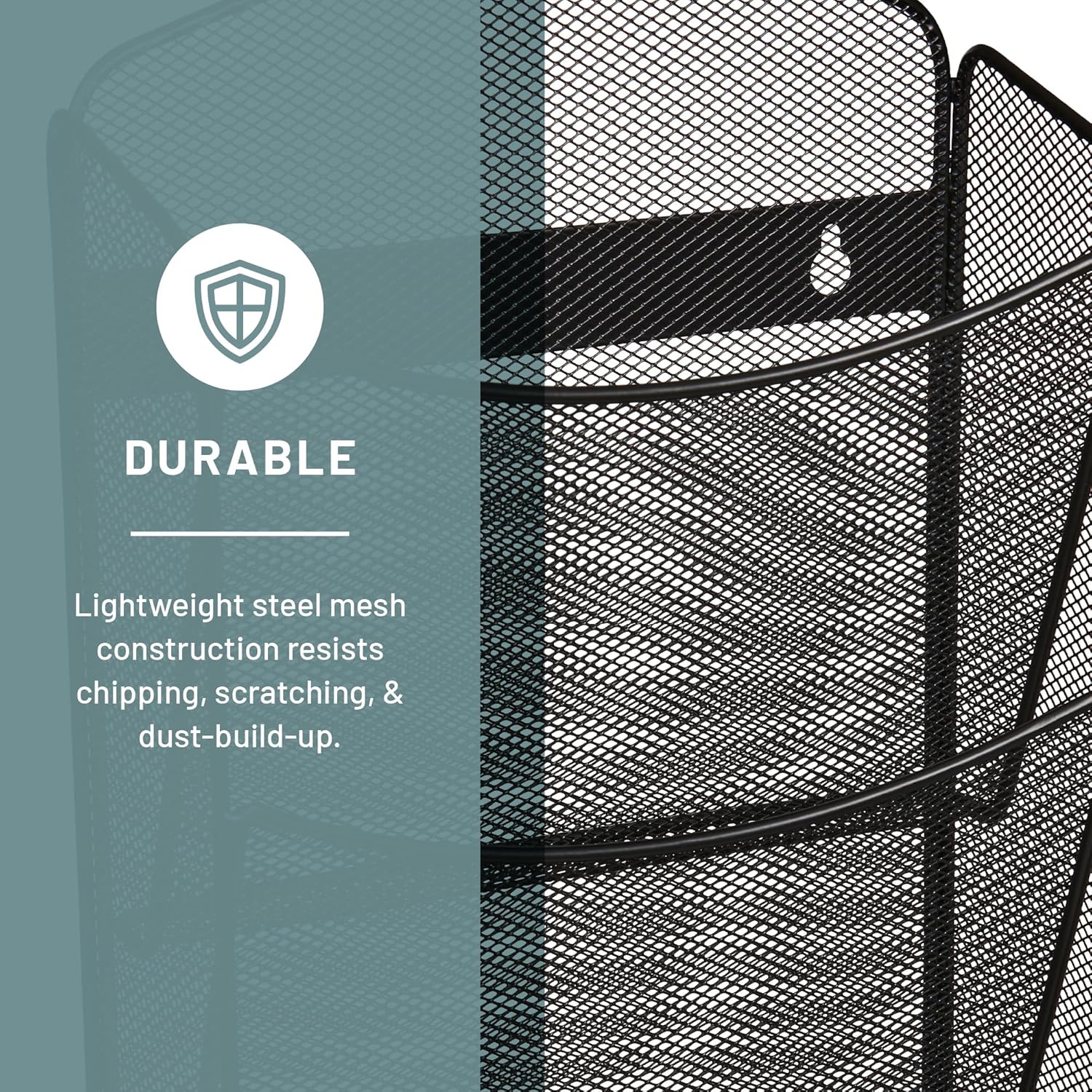 Safco Onyx Mesh Magazine Holder Black 10 Pockets