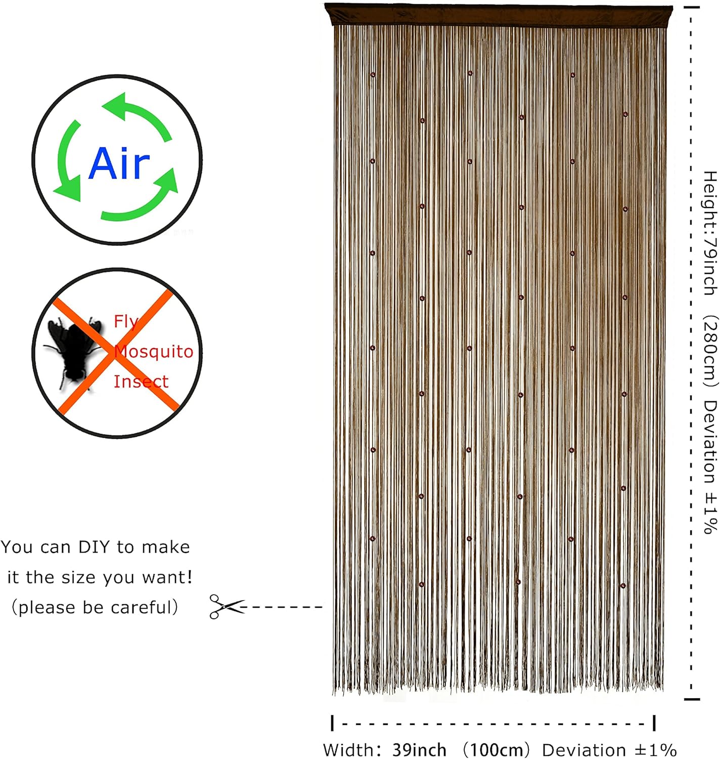 YaoYue Beaded Curtain Door String for Privacy Decor