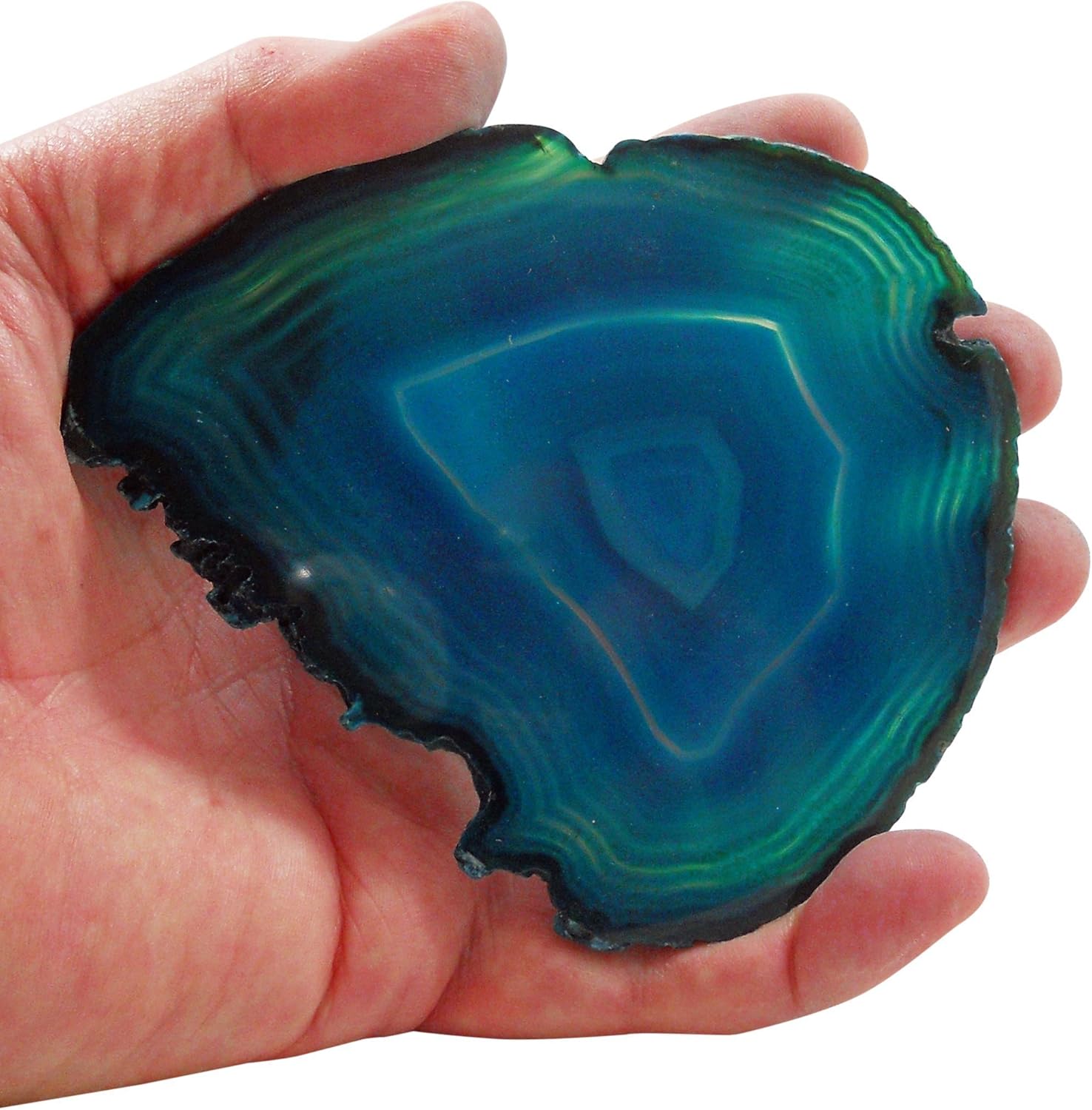 Blue Water Crystals Large Teal Blue Agate Slab With Stand