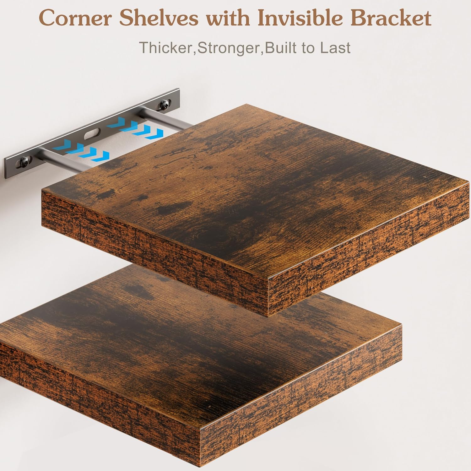 Olakee Corner Floating Shelf Set of 4 Carbonized Black