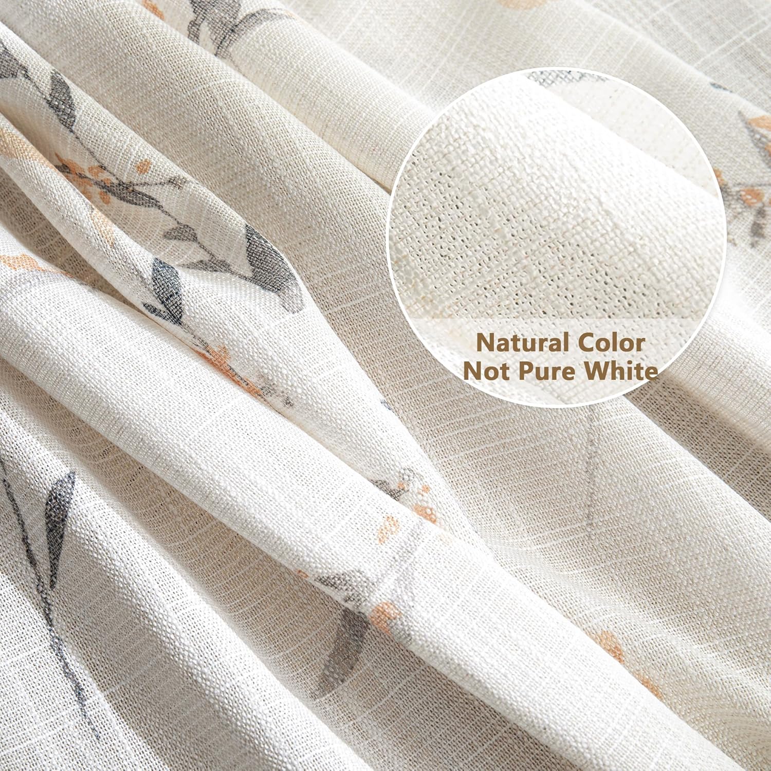 MYSKY HOME Sheer Curtains Yellow 2 Pcs 108 Inch Length