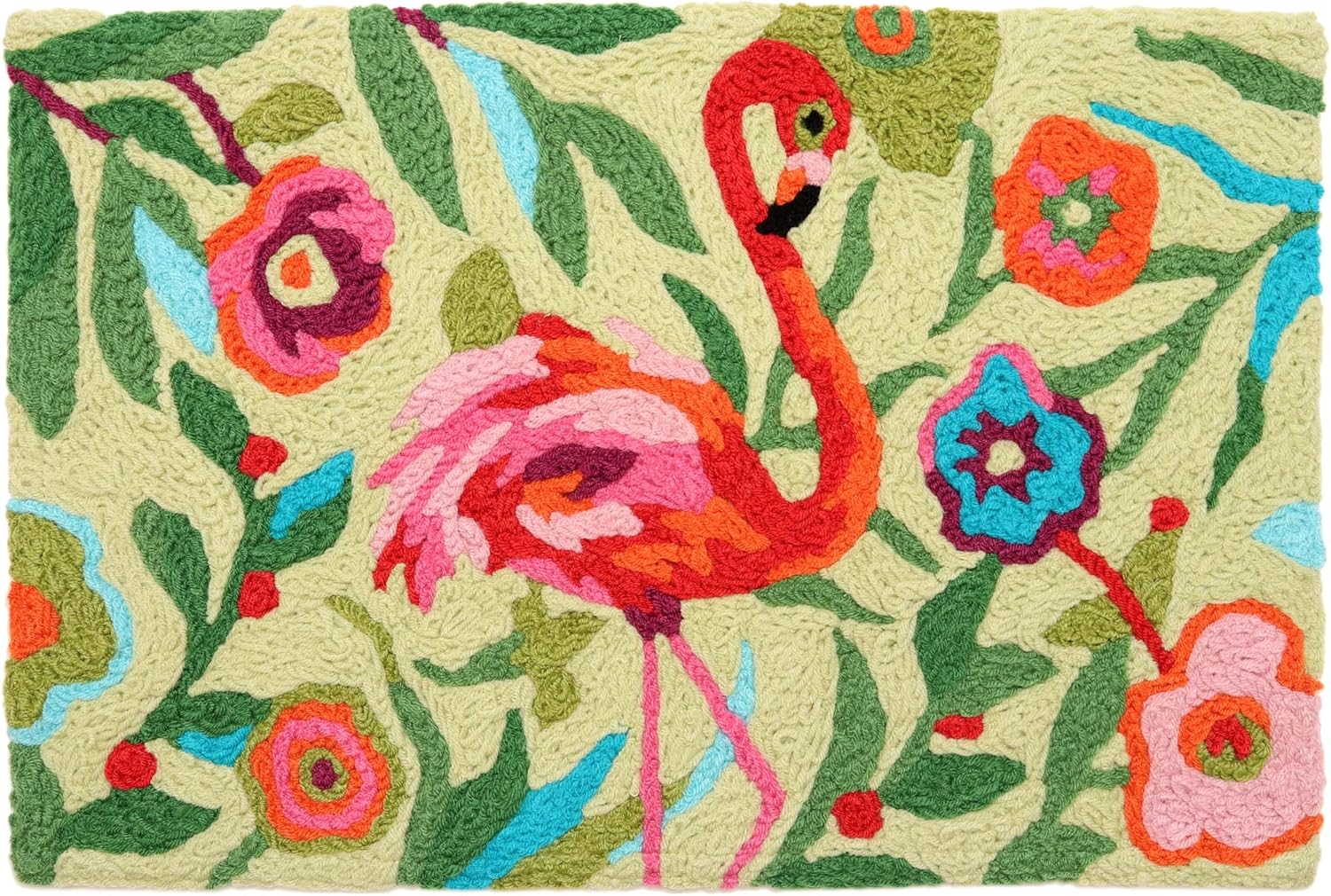 Jellybean Flamingo Garden Accent Washable Rug 20x30 Doormat