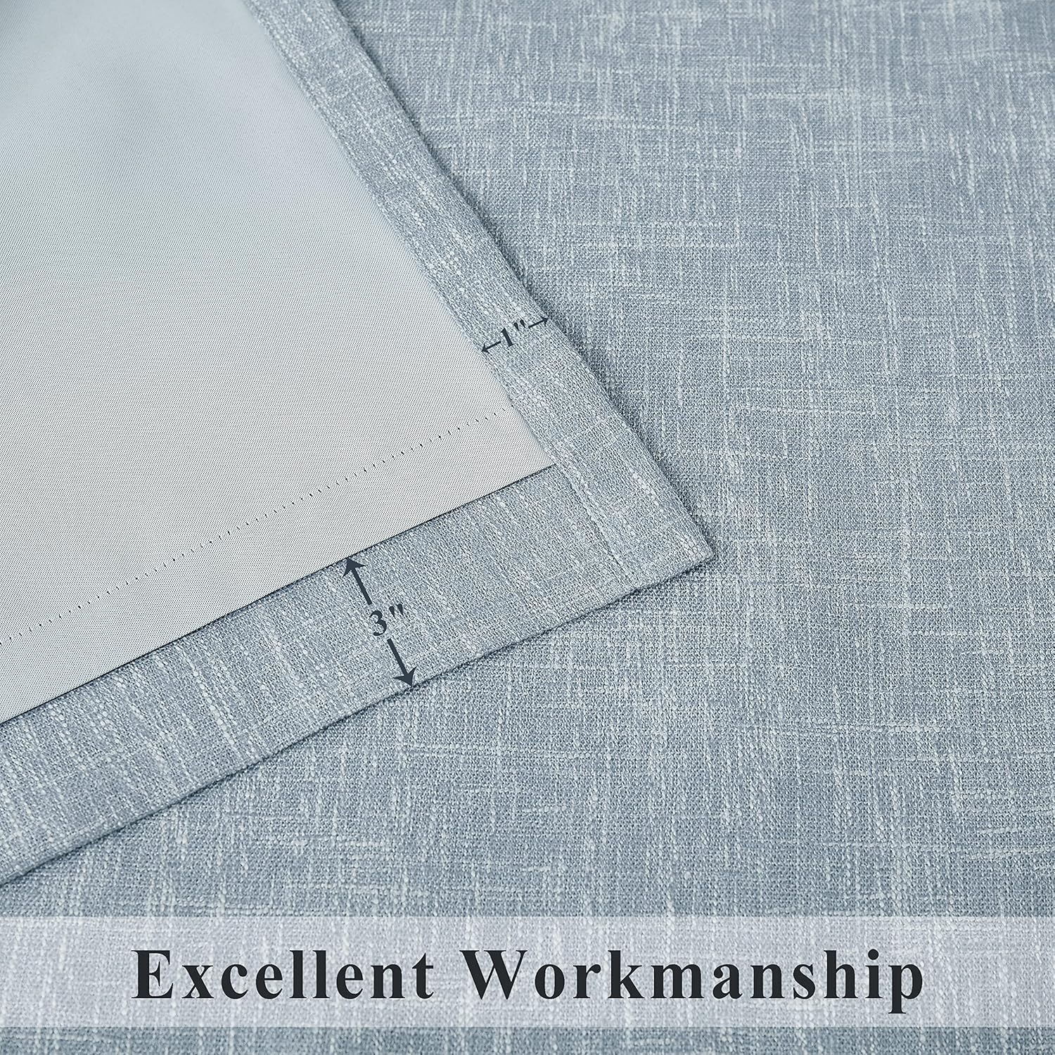 Blue Solid Blackout Curtain with Liner 50 x 108 2 Panels