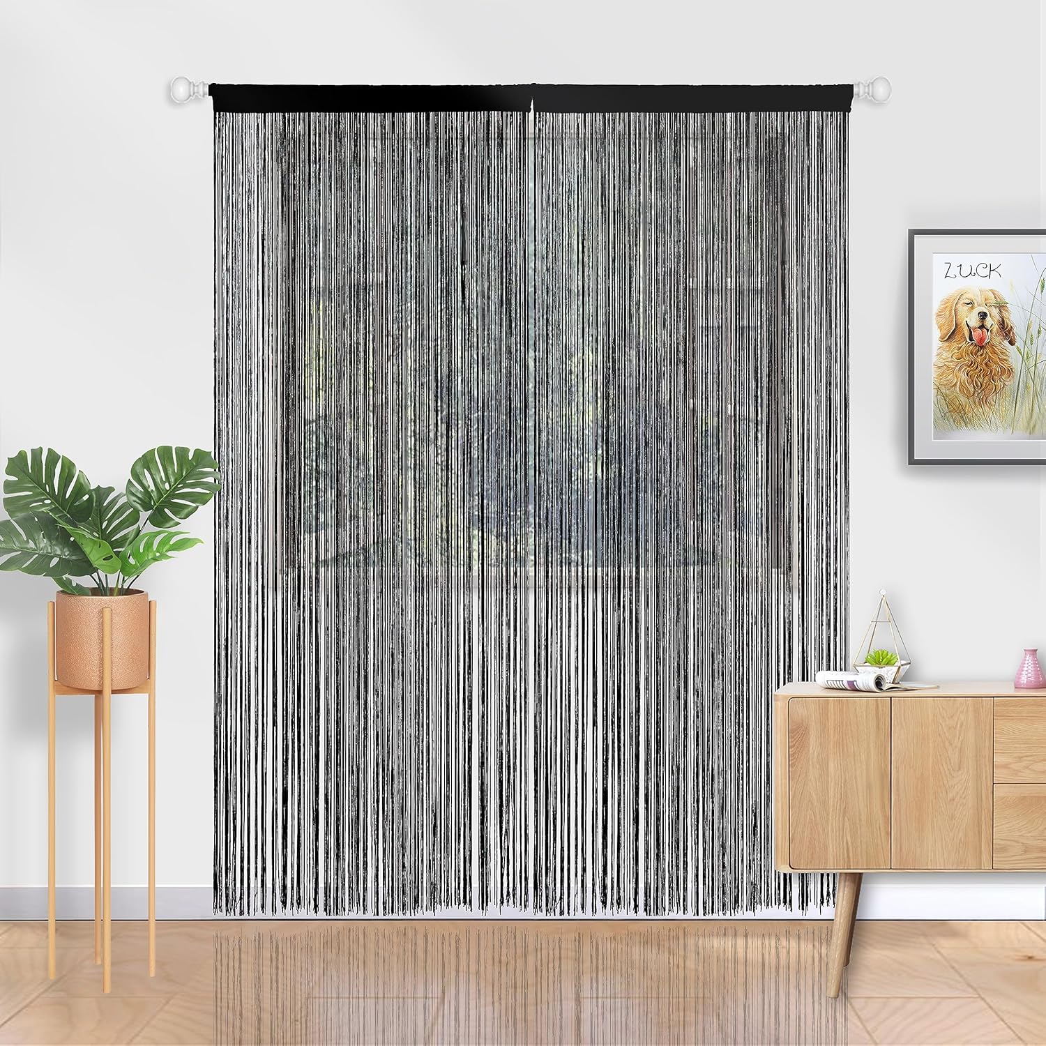 YIIBAII Door String Curtains Black 39x110